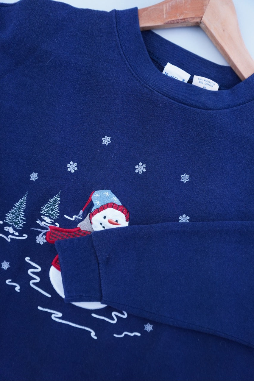 90s Northern Crest Christmas Sweatshirt Navy XL