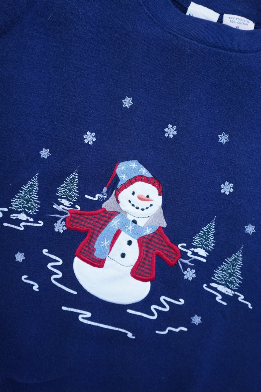 90s Northern Crest Christmas Sweatshirt Navy XL