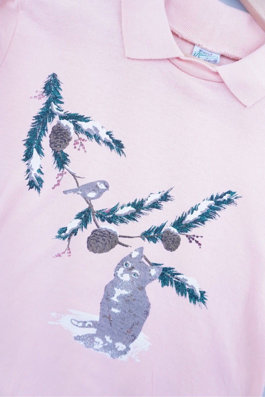 80s Haband Christmas Sweatshirt Rose M