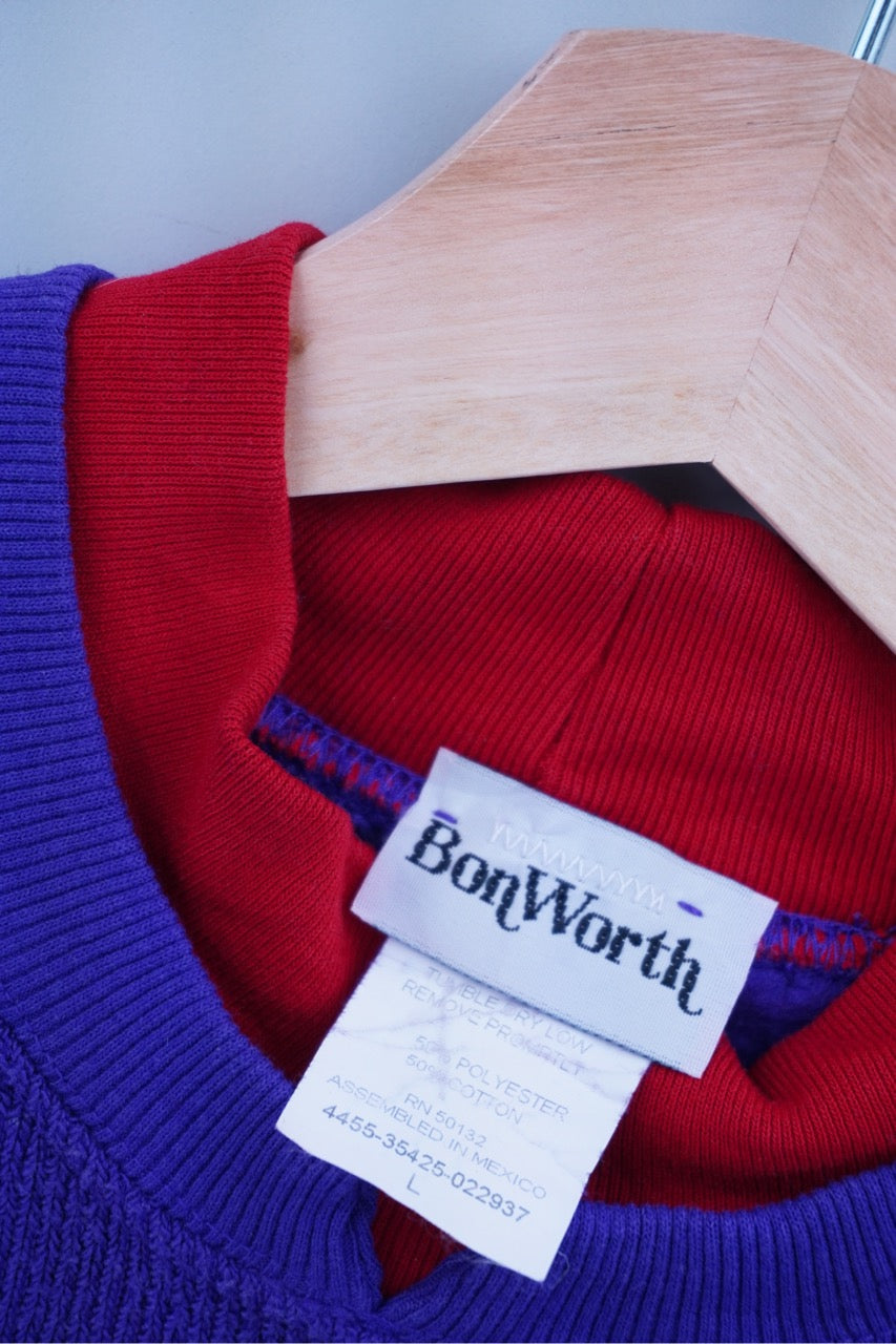 90s Bonworth Christmas Sweatshirt Purple L
