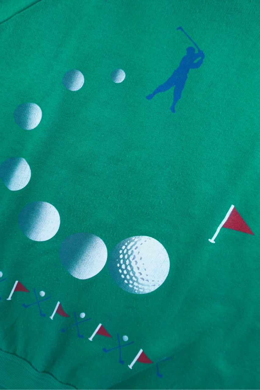80s Felpa Sport Golf Sweatshirt Green L