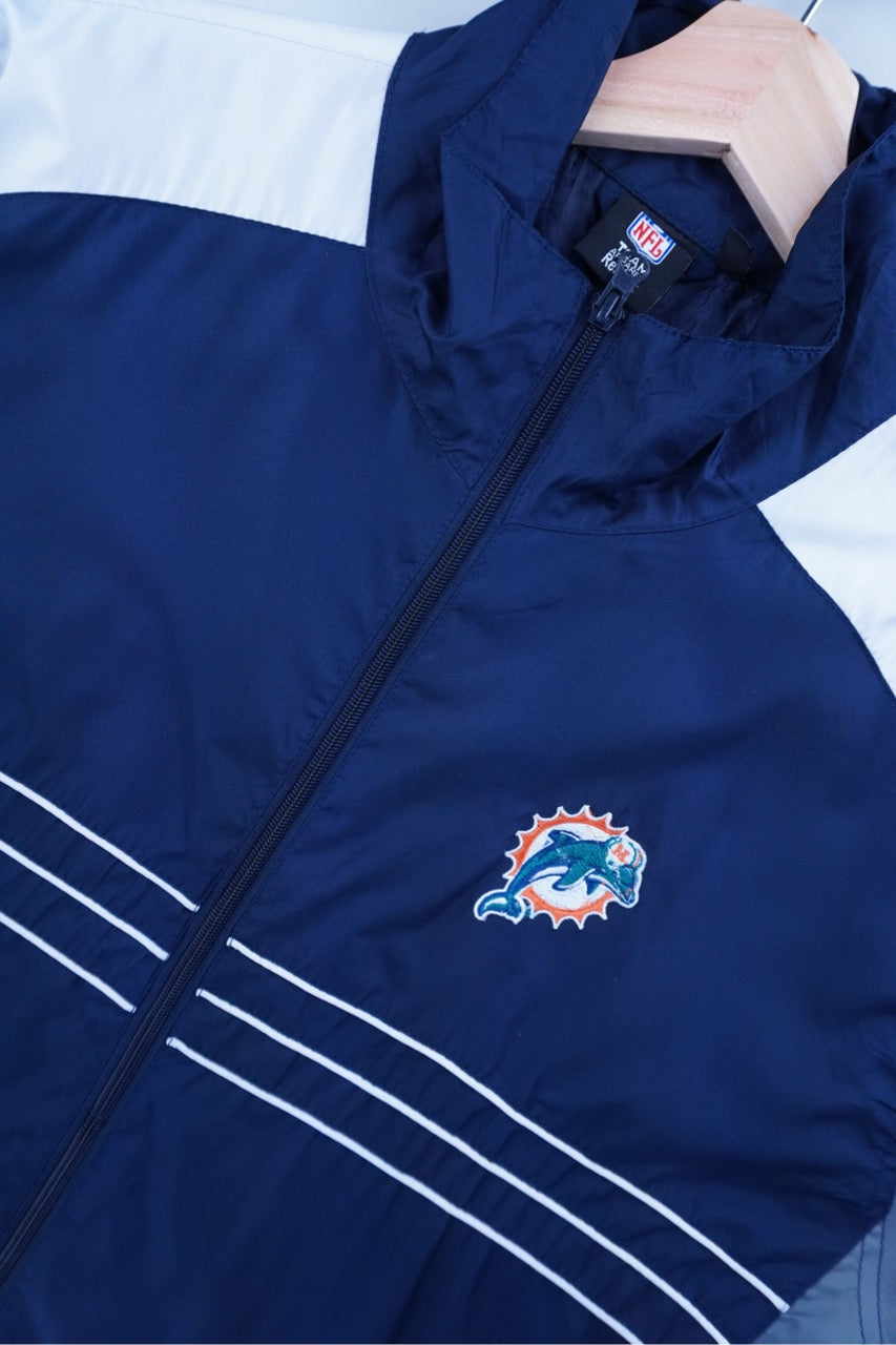 00s Reebok NFL Miami Dolphins Jacket Navy XXL