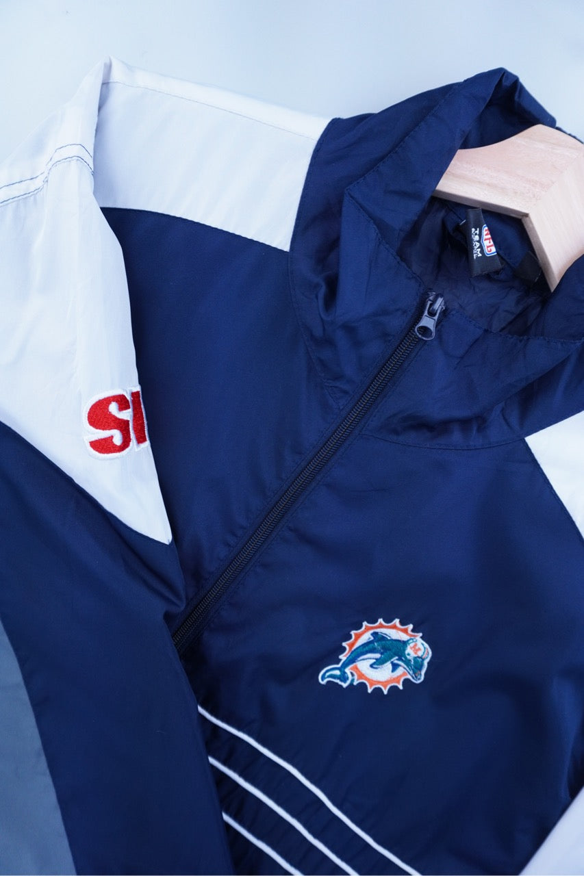 00s Reebok NFL Miami Dolphins Jacket Navy XXL