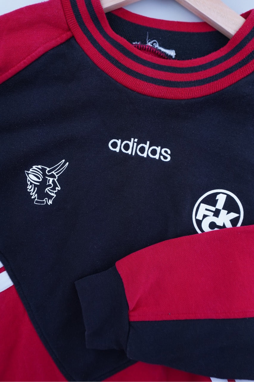 90s Adidas 1. FC Kaiserslautern Sweatshirt Black Red L