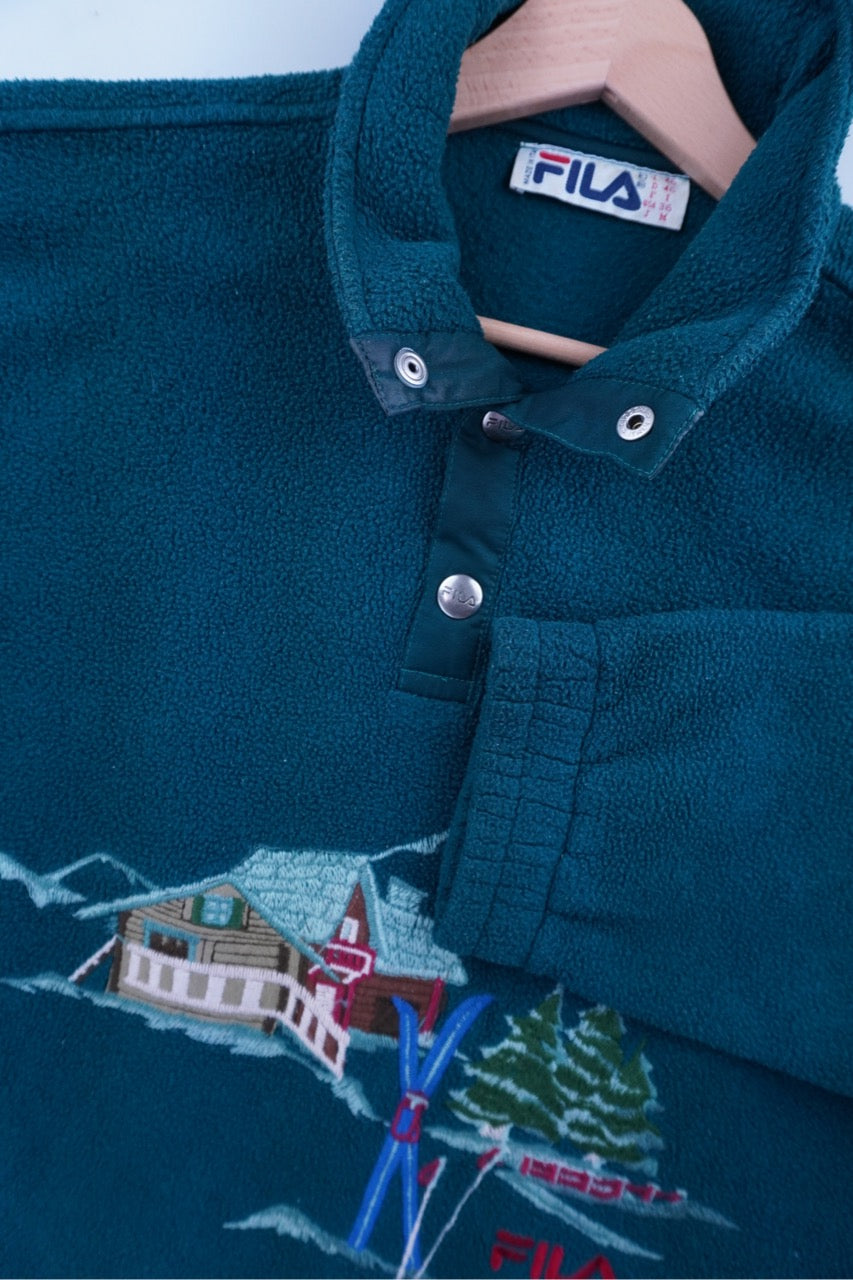 90s Fila Ski Fleece Green XL