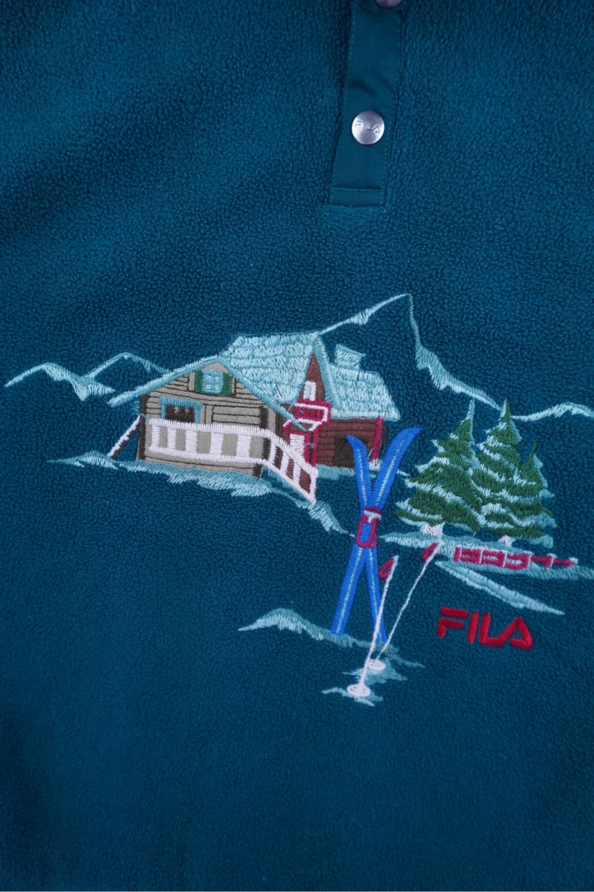 90s Fila Ski Fleece Green XL