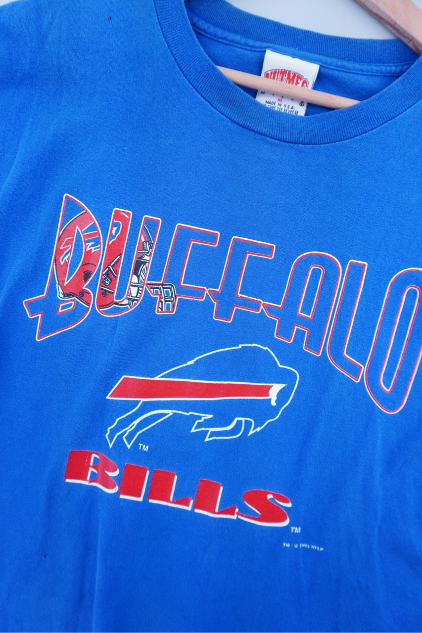 90s Nutmeg Mills Buffalo Bills NFL T-Shirt Blue M