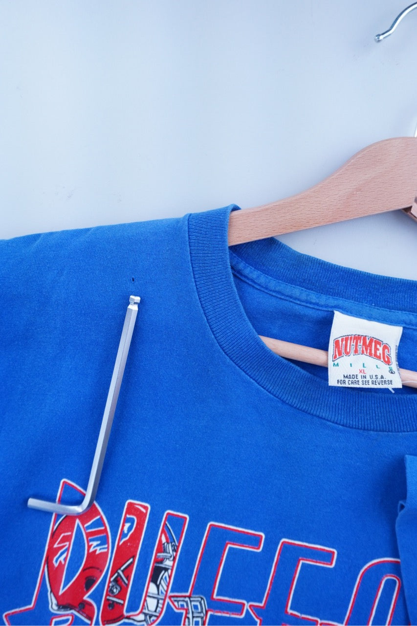 90s Nutmeg Mills Buffalo Bills NFL T-Shirt Blue M