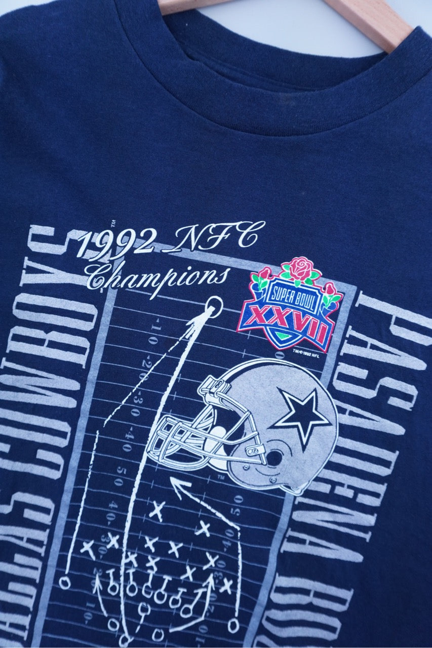 90s Nutmeg Mills Dallas Cowboys NFL T-Shirt Navy XL