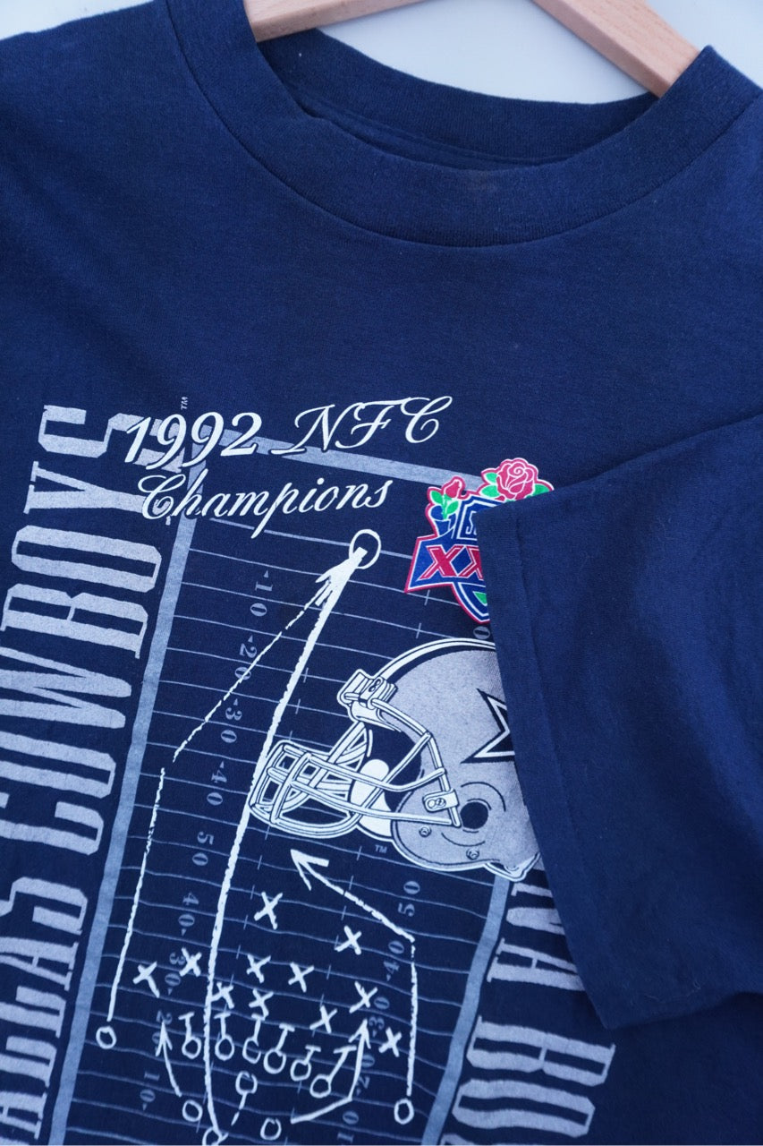 90s Nutmeg Mills Dallas Cowboys NFL T-Shirt Navy XL