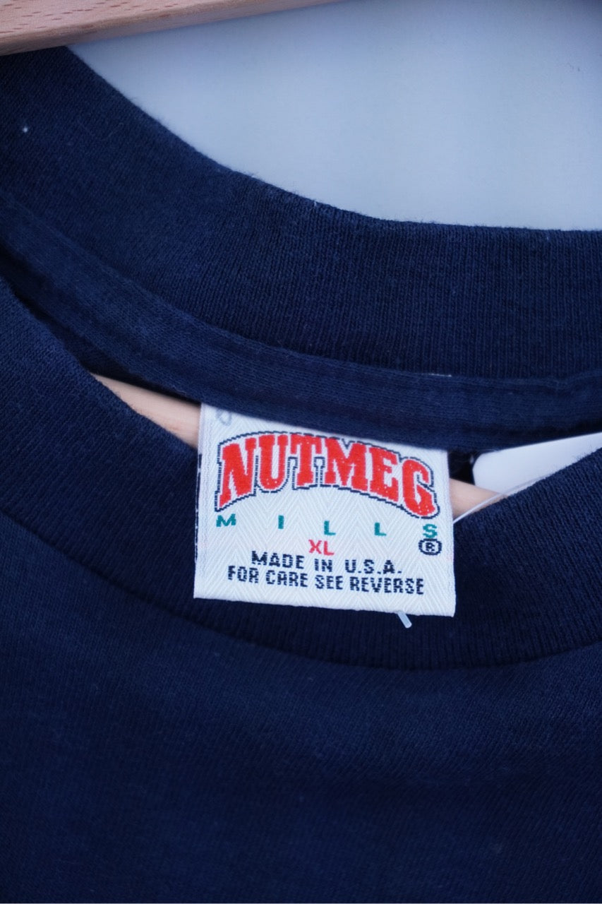 90s Nutmeg Mills Dallas Cowboys NFL T-Shirt Navy XL