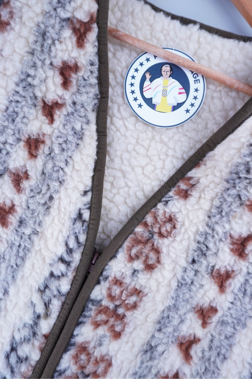 80s Unbranded Fleece Vest Creme M/L