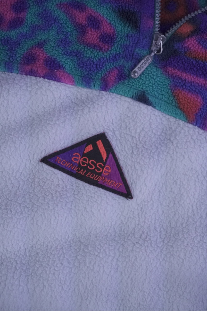90s Aesse Technical Equipment Crazy Fleece White M