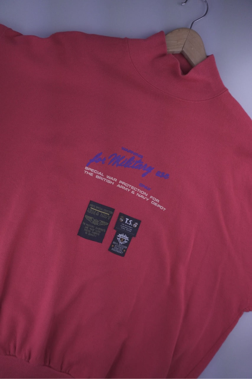 80s British Military Sweatshirt Red M
