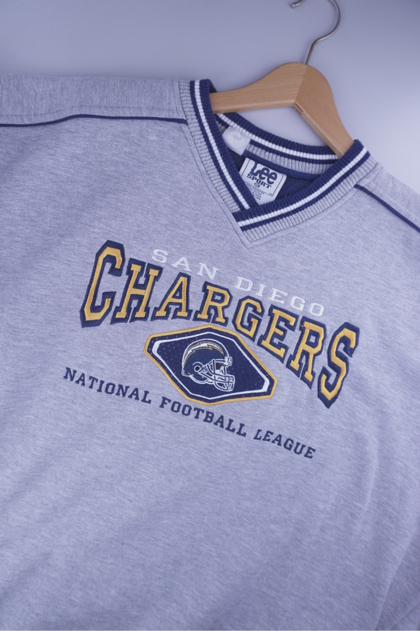 90s Lee Sport San Diego Chargers NFL Sweatshirt Grey XXL