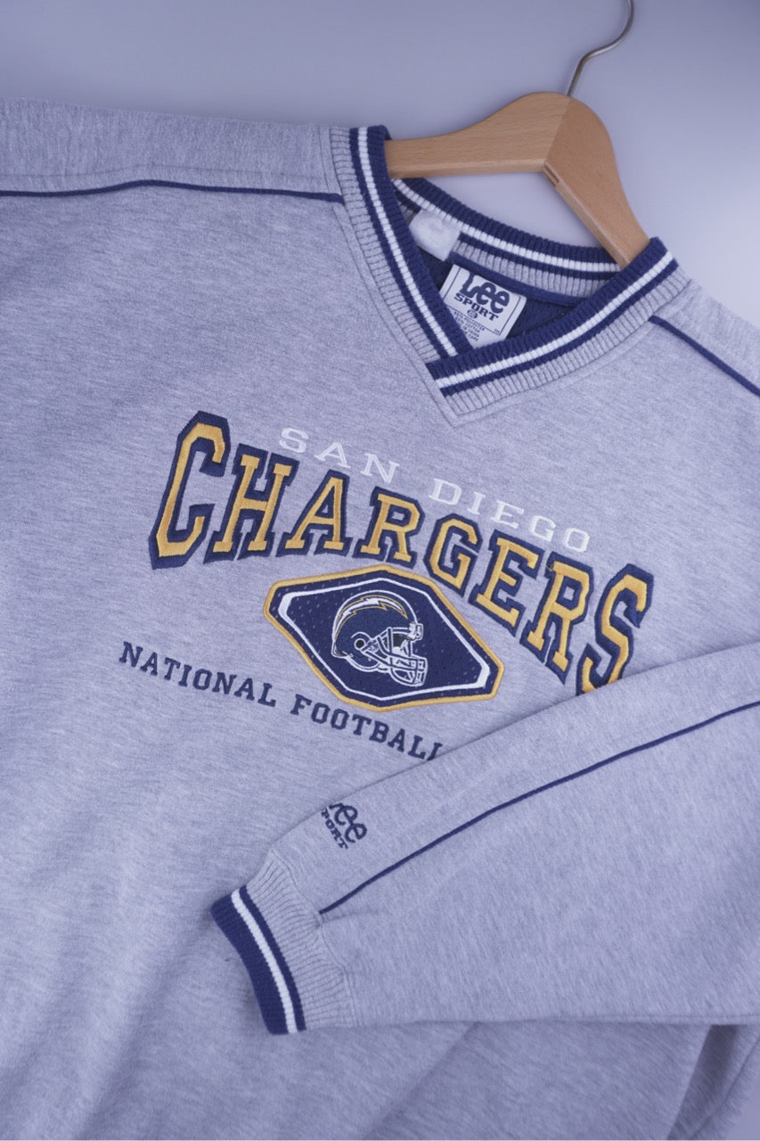 90s Lee Sport San Diego Chargers NFL Sweatshirt Grey XXL