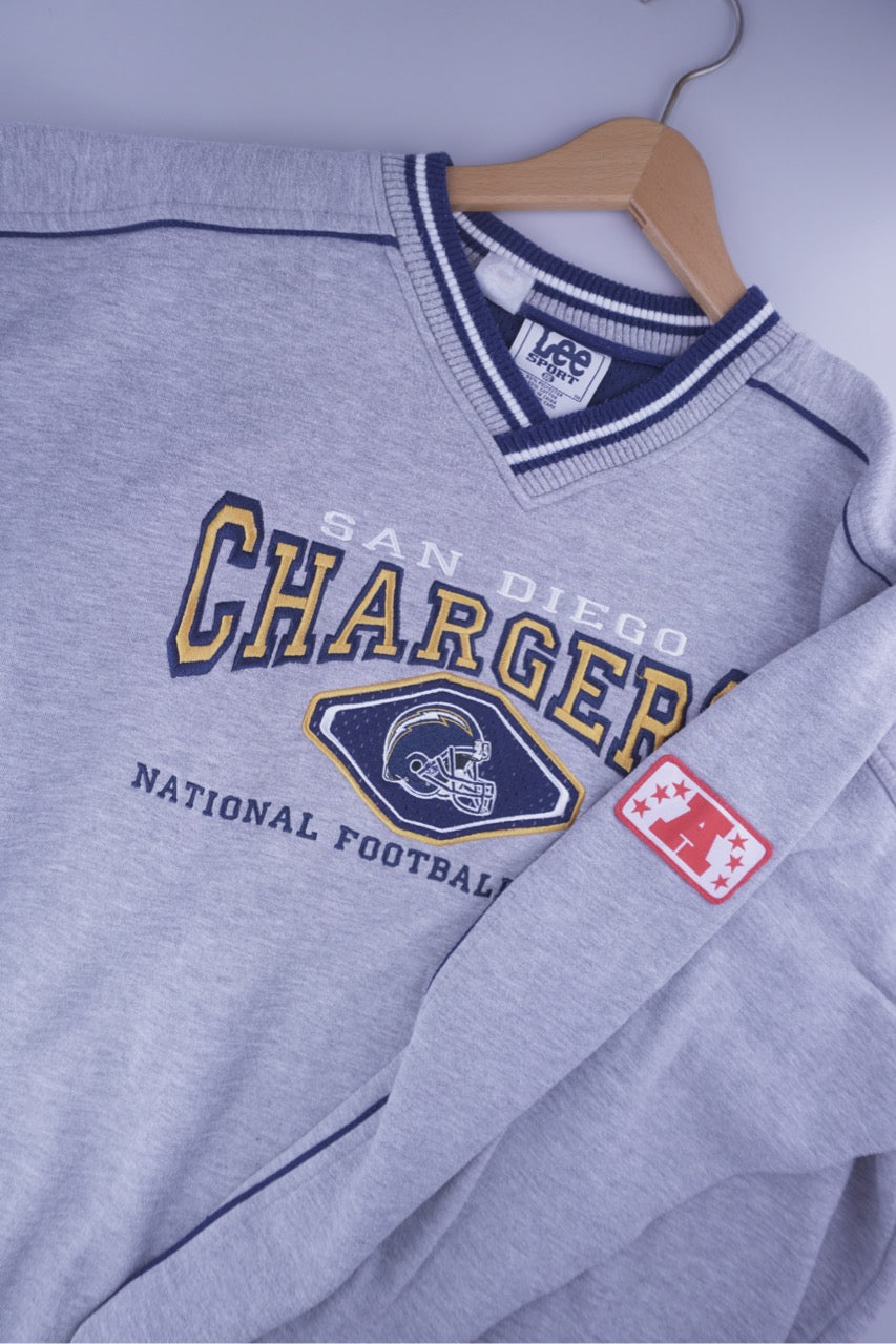90s Lee Sport San Diego Chargers NFL Sweatshirt Grey XXL