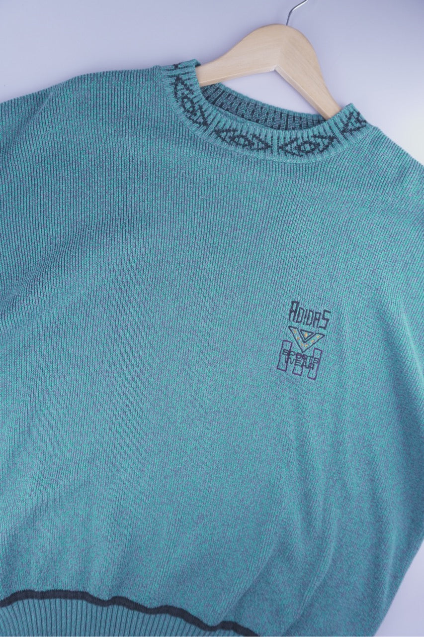 90s Adidas Sports Wear Sweater Green M/L