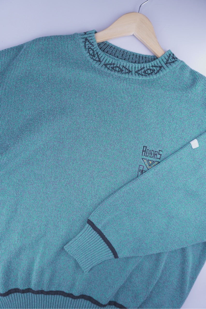 90s Adidas Sports Wear Sweater Green M/L