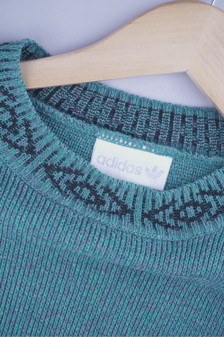 90s Adidas Sports Wear Sweater Green M/L