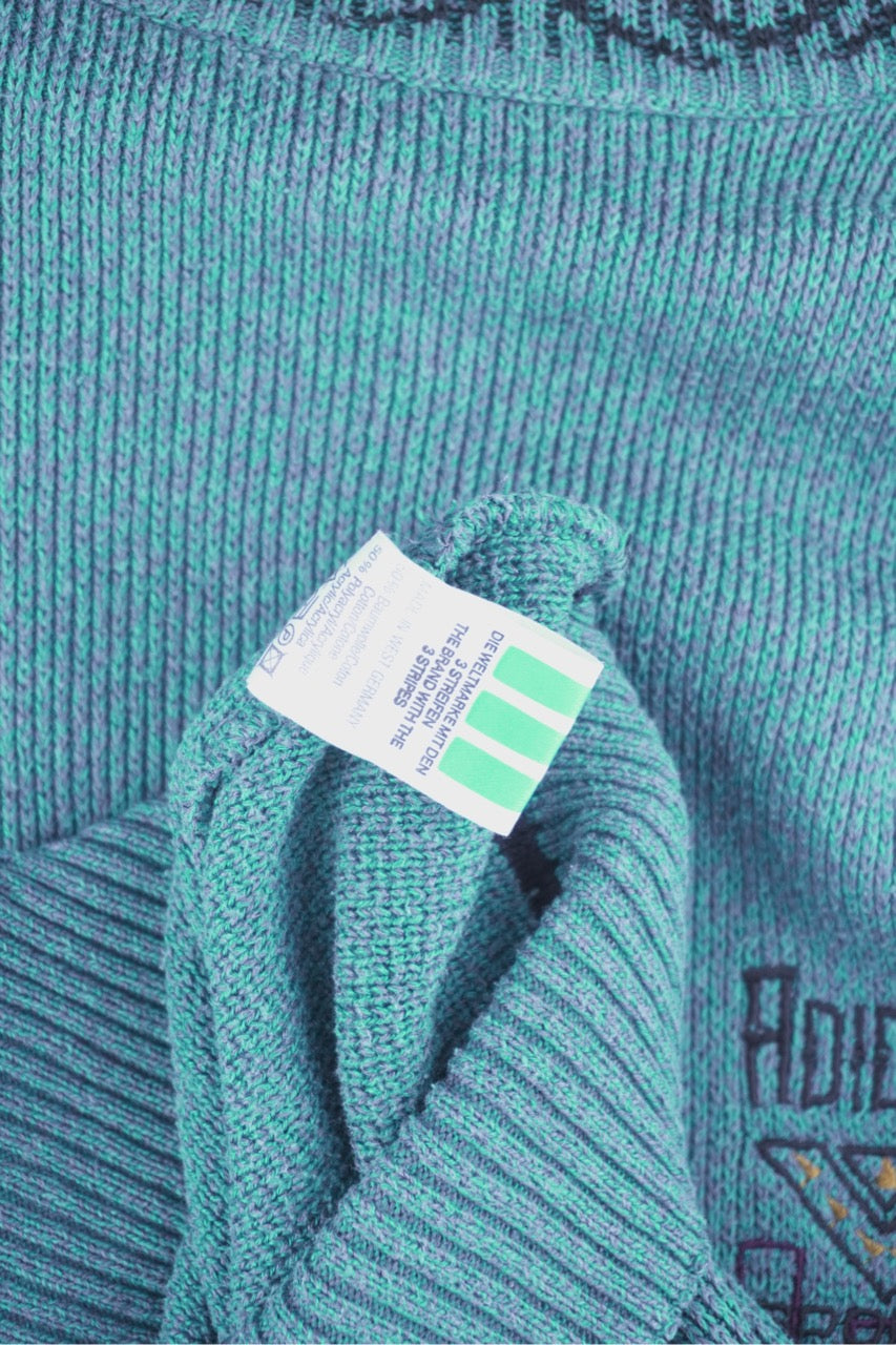 90s Adidas Sports Wear Sweater Green M/L