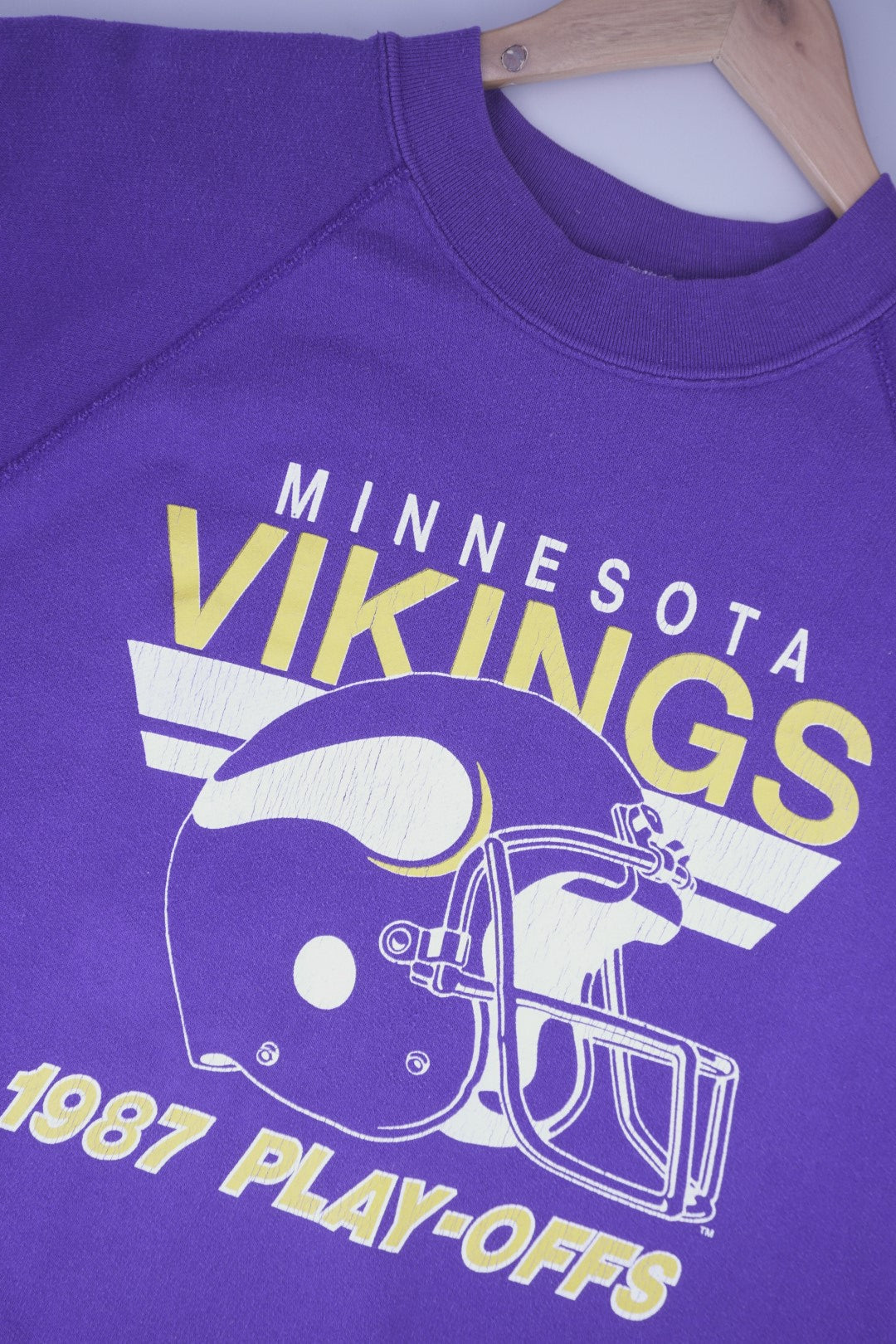 80s Trench Minnesota Vikings NFL Sweatshirt Purple M