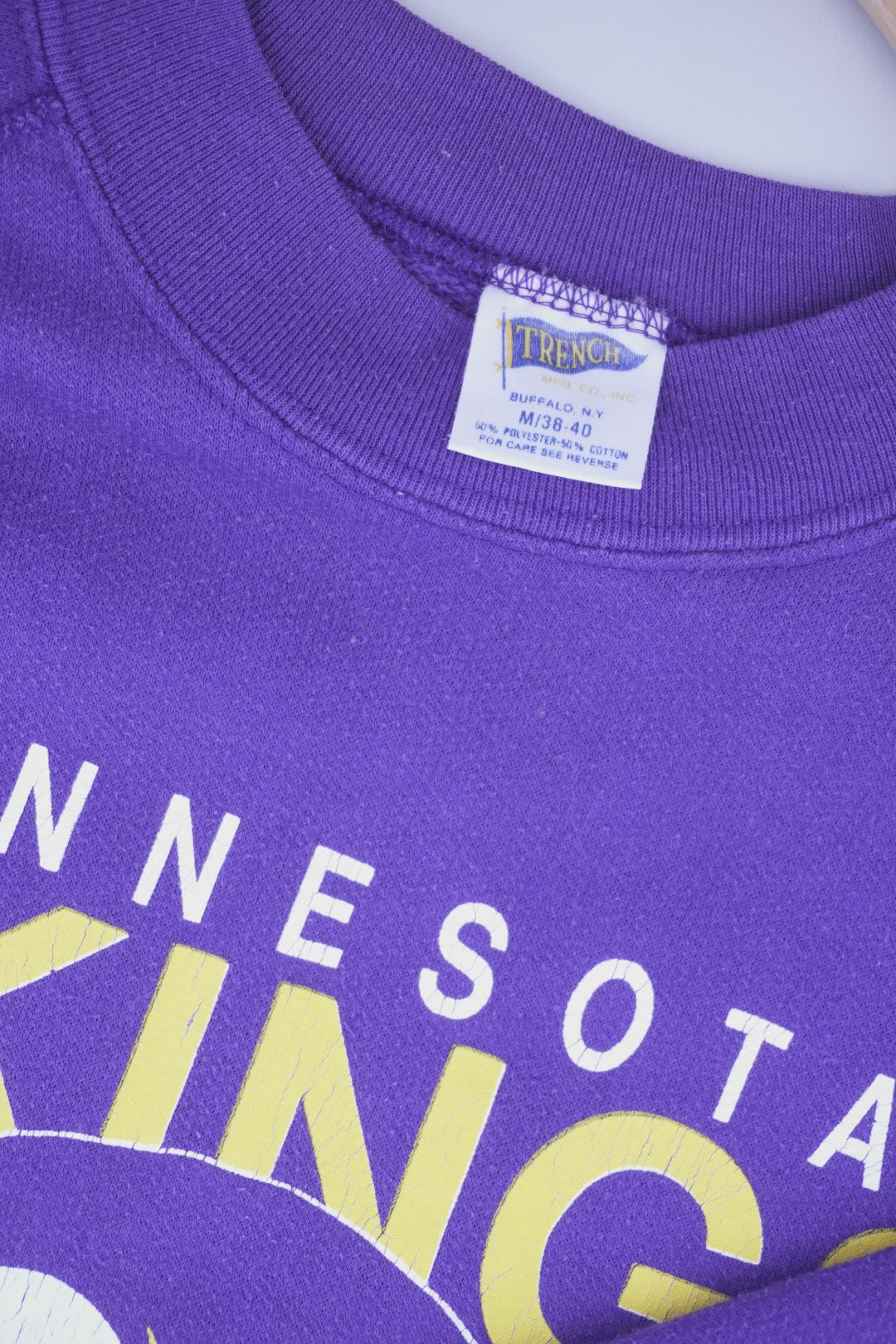 80s Trench Minnesota Vikings NFL Sweatshirt Purple M