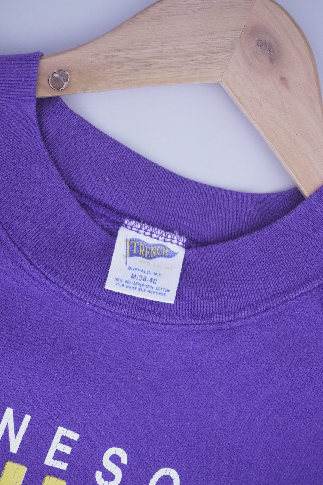 80s Trench Minnesota Vikings NFL Sweatshirt Purple M