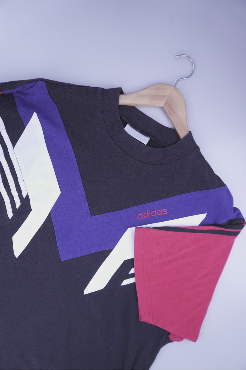 90s Adidas T-Shirt Black Red L