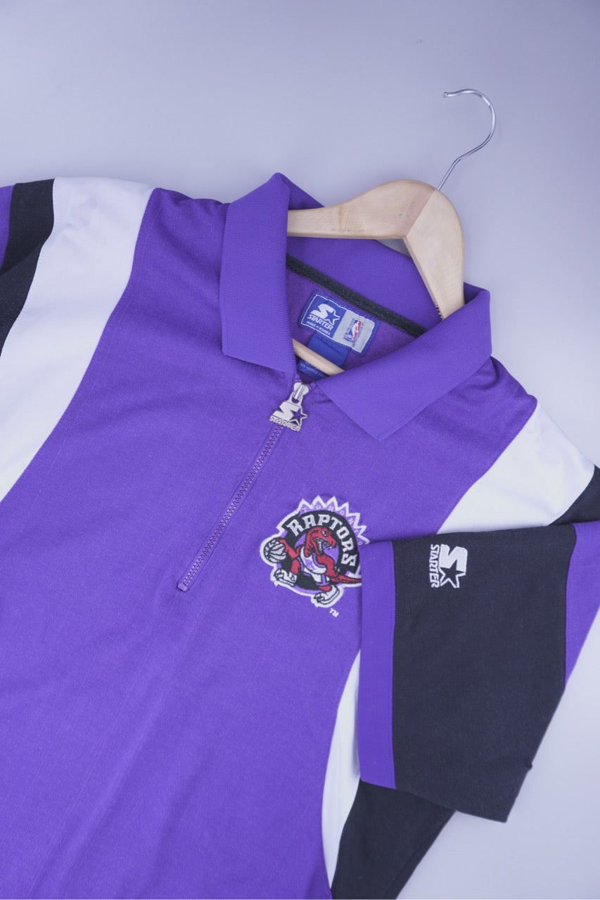 90s Starter Toronto Raptors NBA Polo-Shirt Purple L