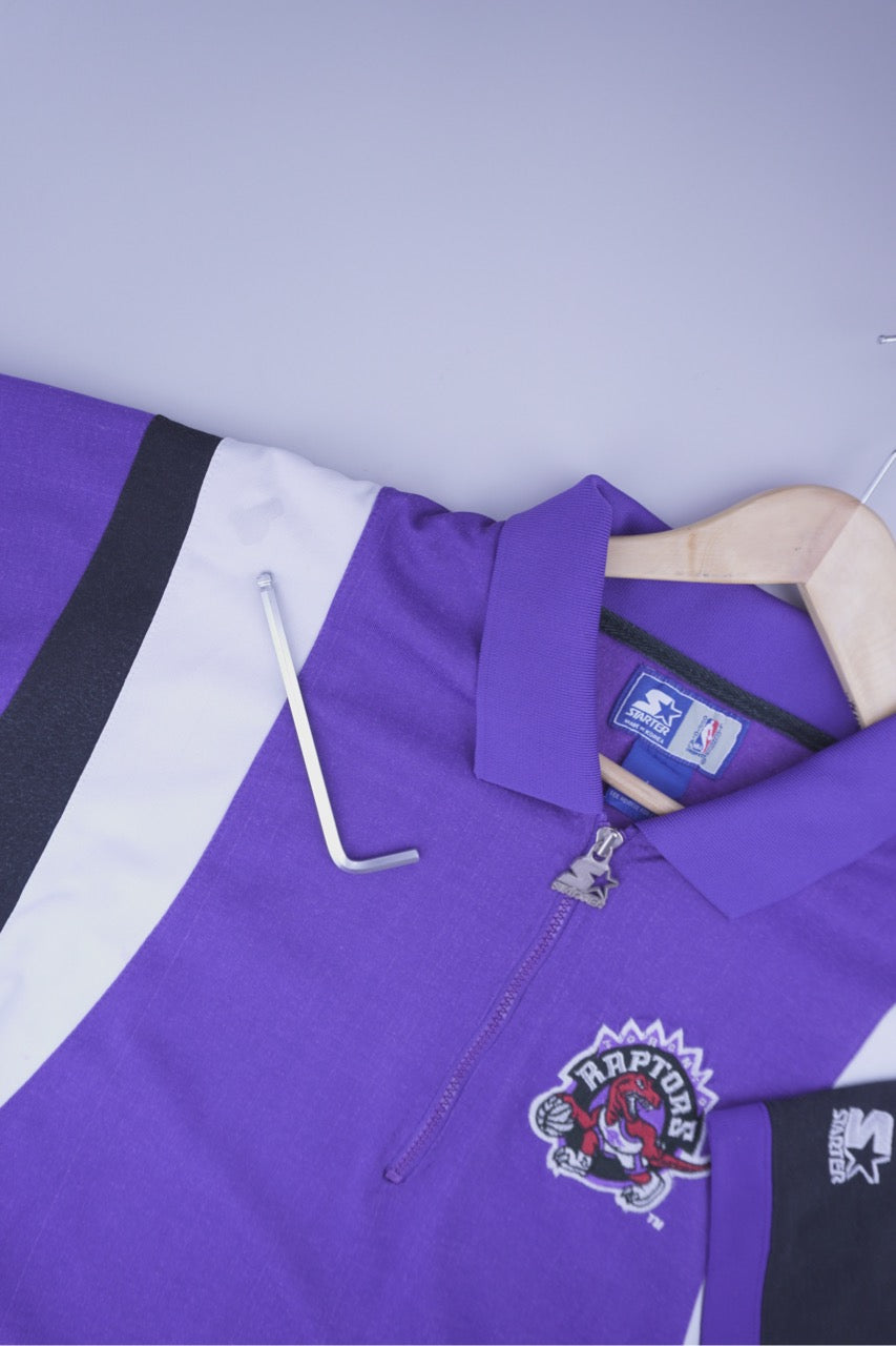 90s Starter Toronto Raptors NBA Polo-Shirt Purple L