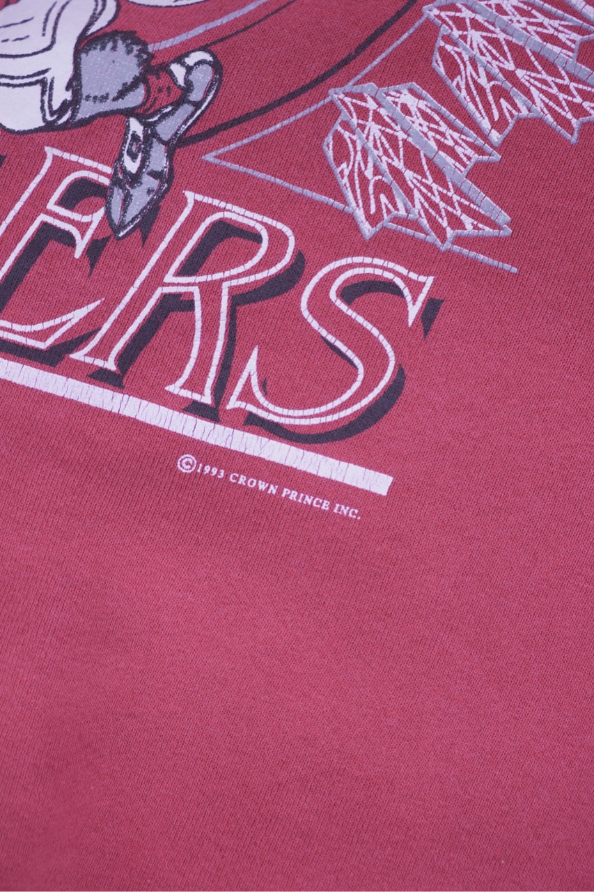 90s Fruit of the Loom Wisconsin Badgers NCAA Sweatshirt Red L