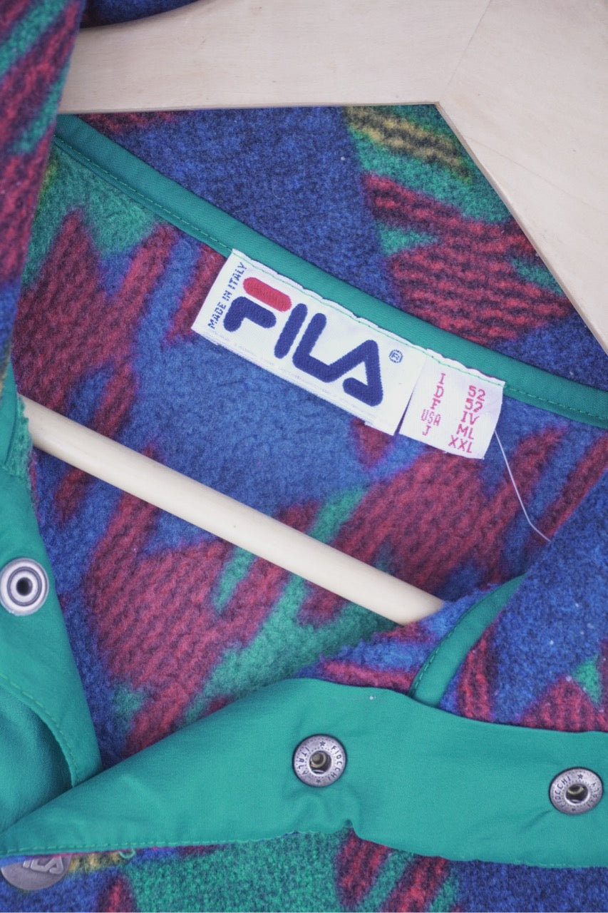 90s Fila Fleece Green Blue L