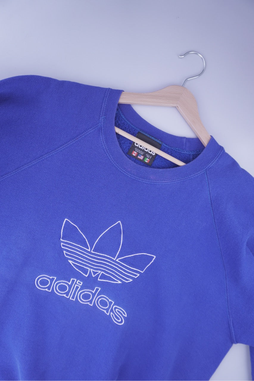 90s Adidas Sweatshirt Blue L