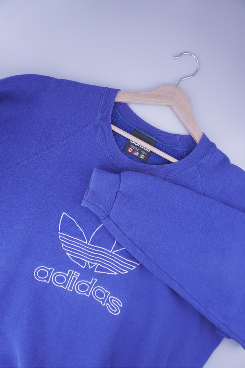 90s Adidas Sweatshirt Blue L
