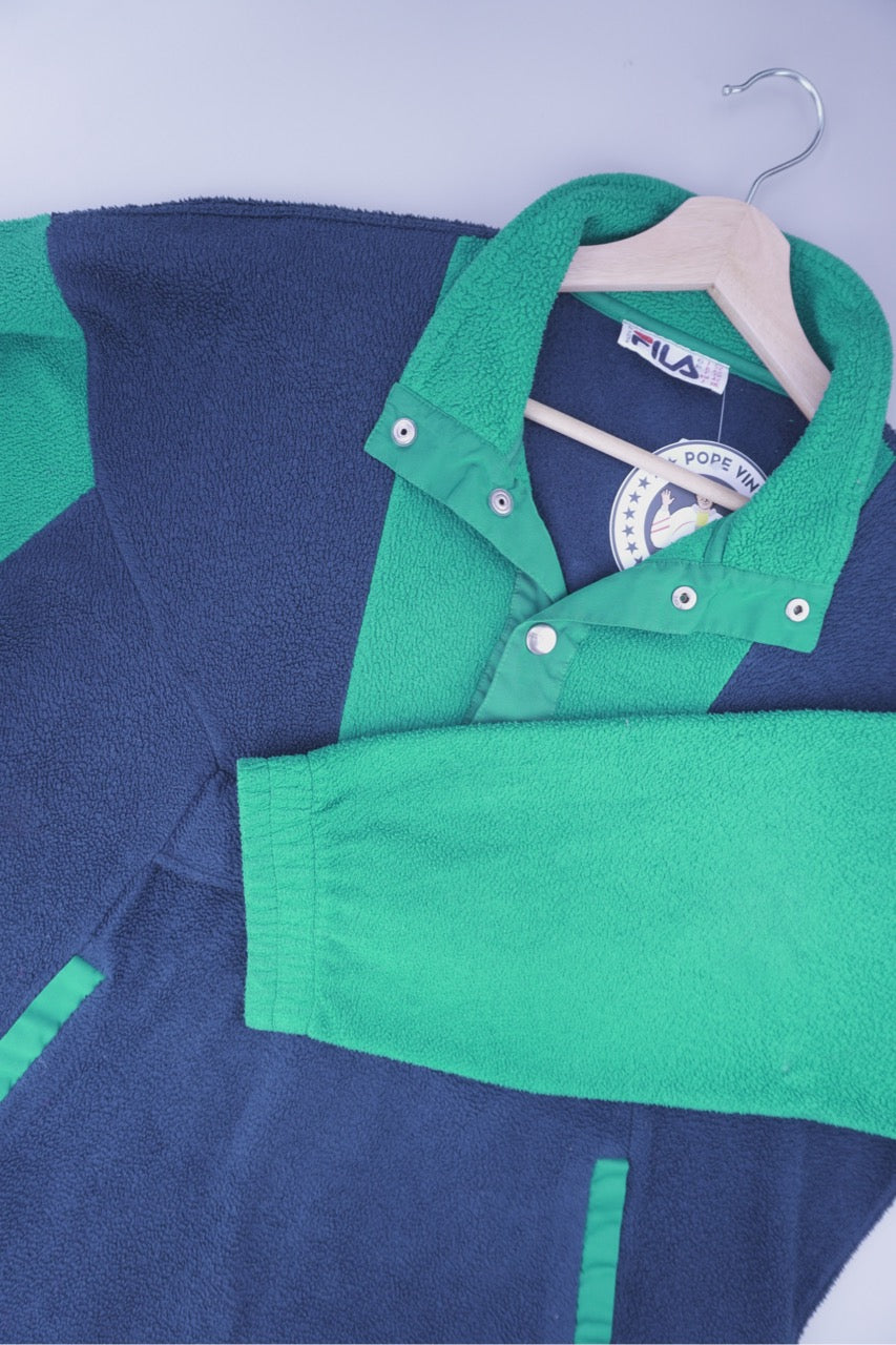 90s Fila Magic Line Fleece Green L