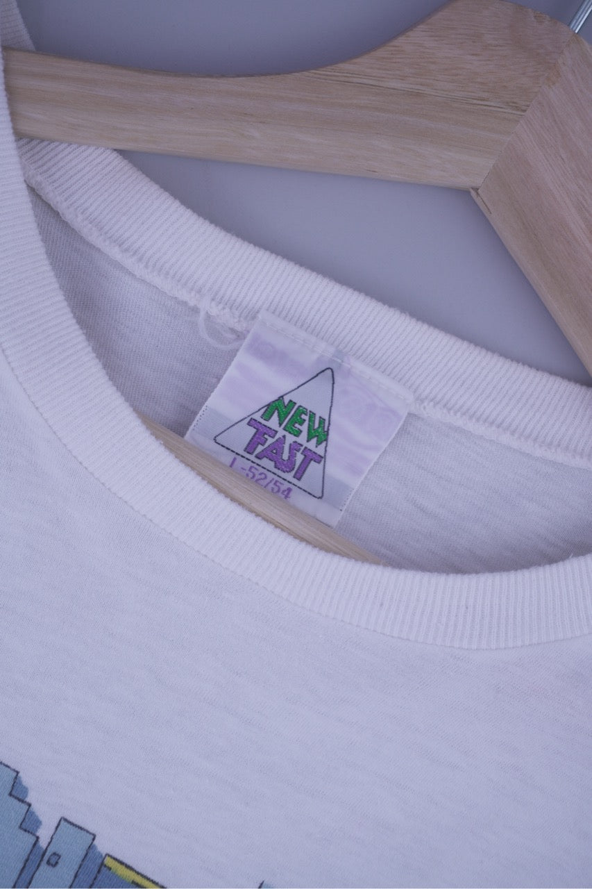90s New Fast T-Shirt White L
