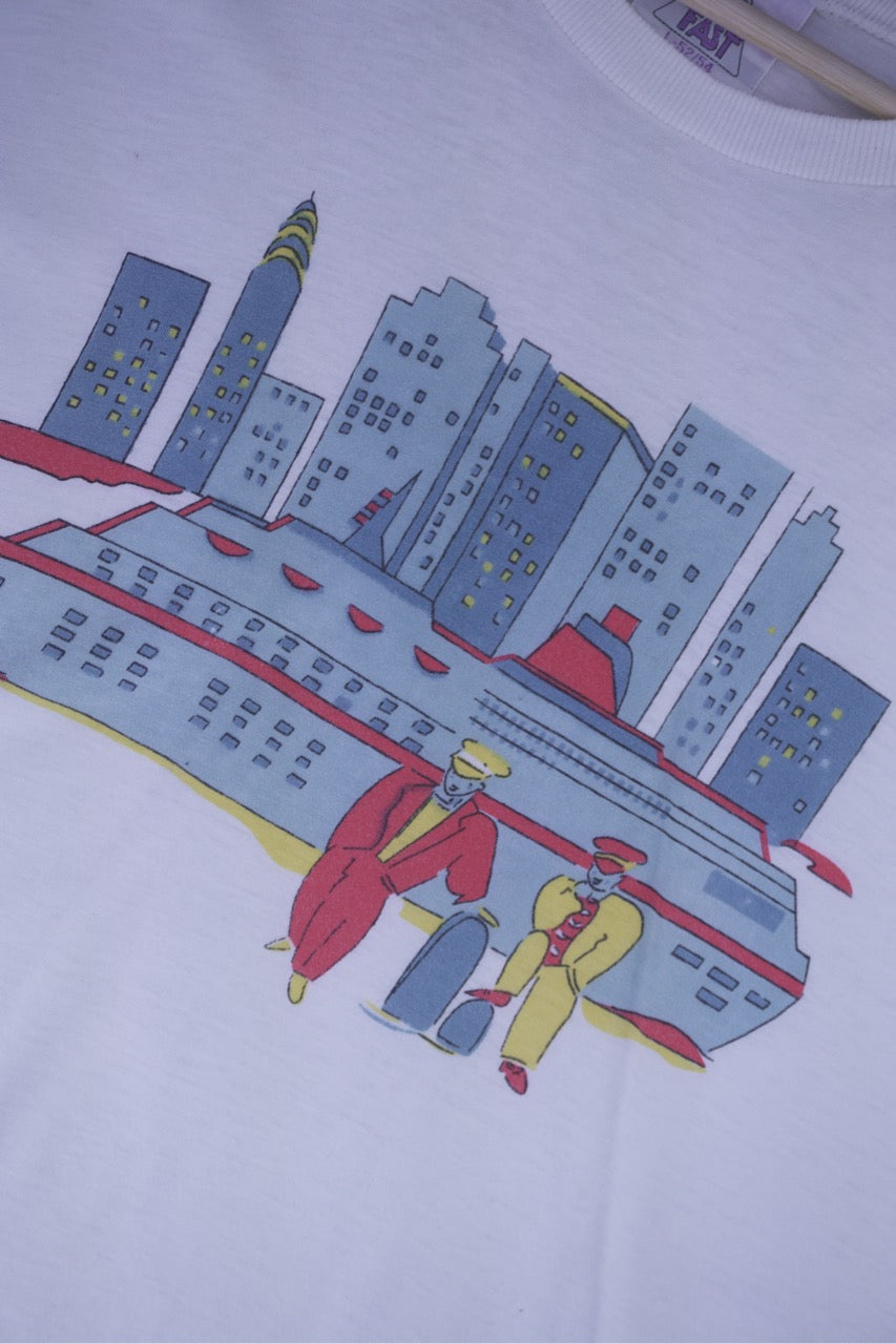 90s New Fast T-Shirt White L
