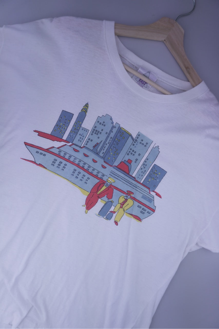 90s New Fast T-Shirt White L