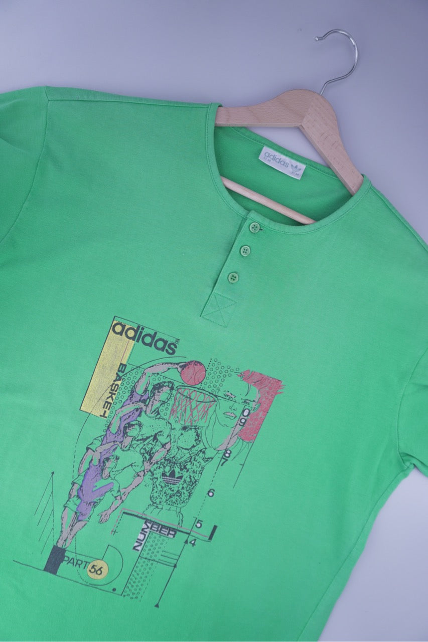 90s Adidas Basketball T-Shirt Green M