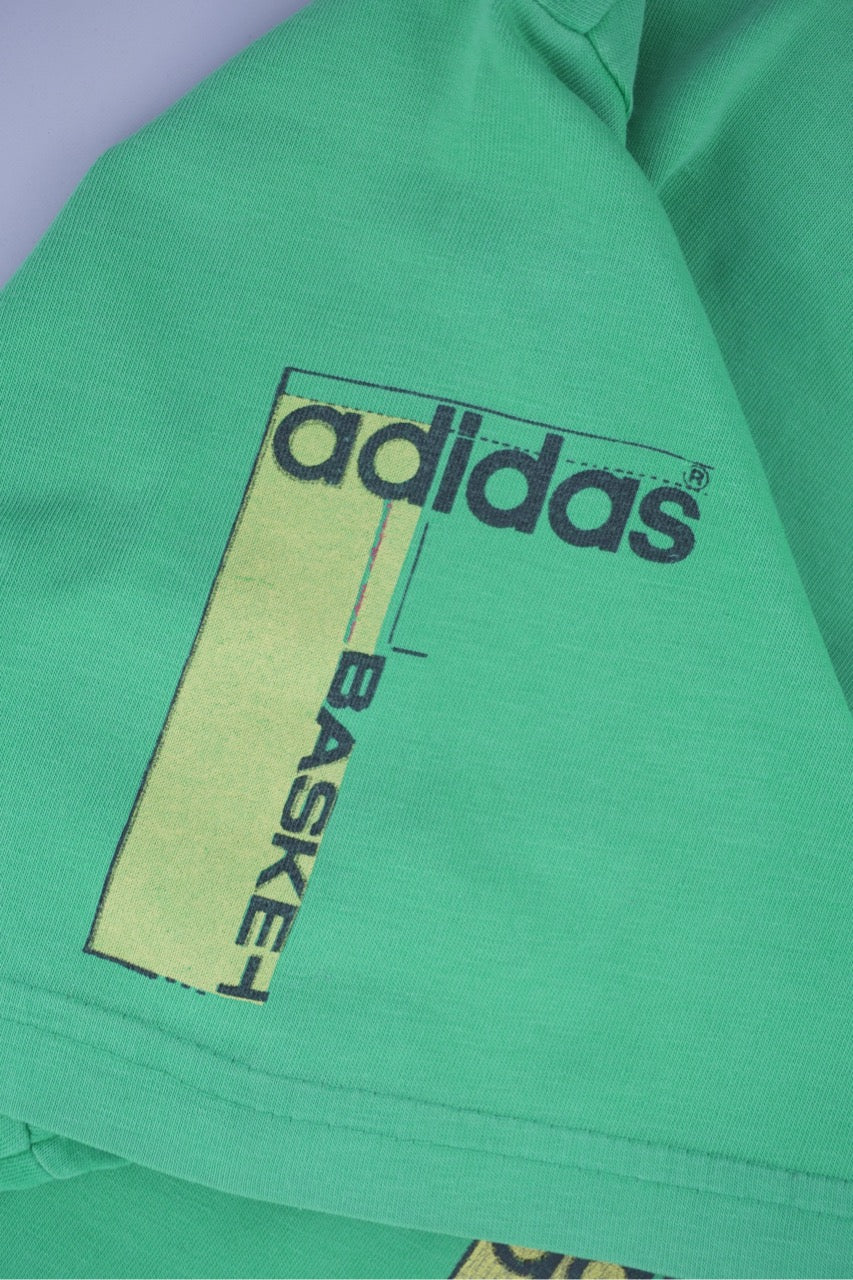 90s Adidas Basketball T-Shirt Green M