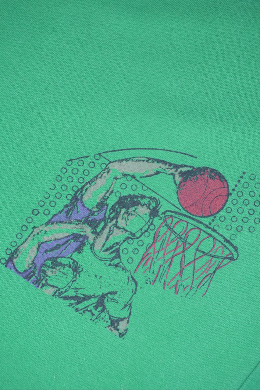 90s Adidas Basketball T-Shirt Green M