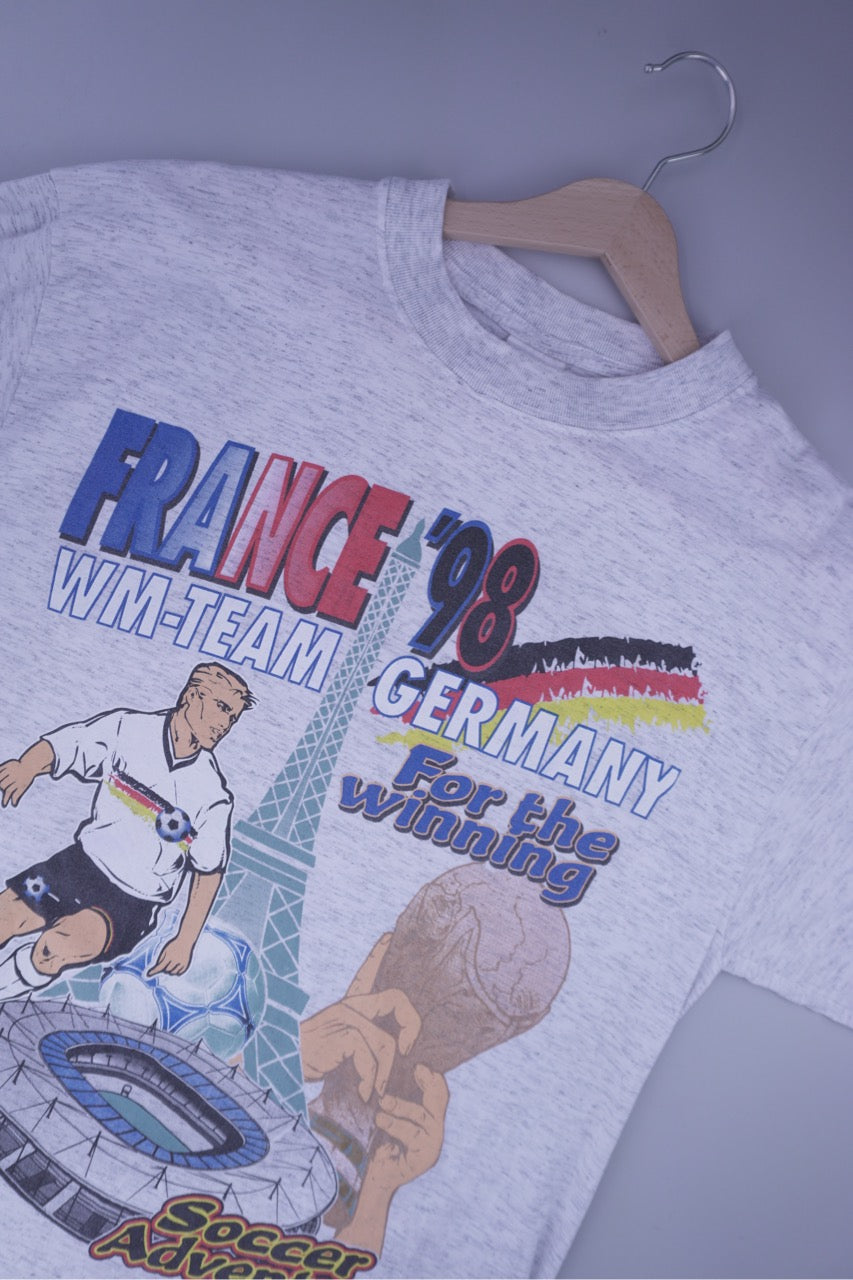 90s World Cup France 1998 Football Germany T-Shirt Grey M