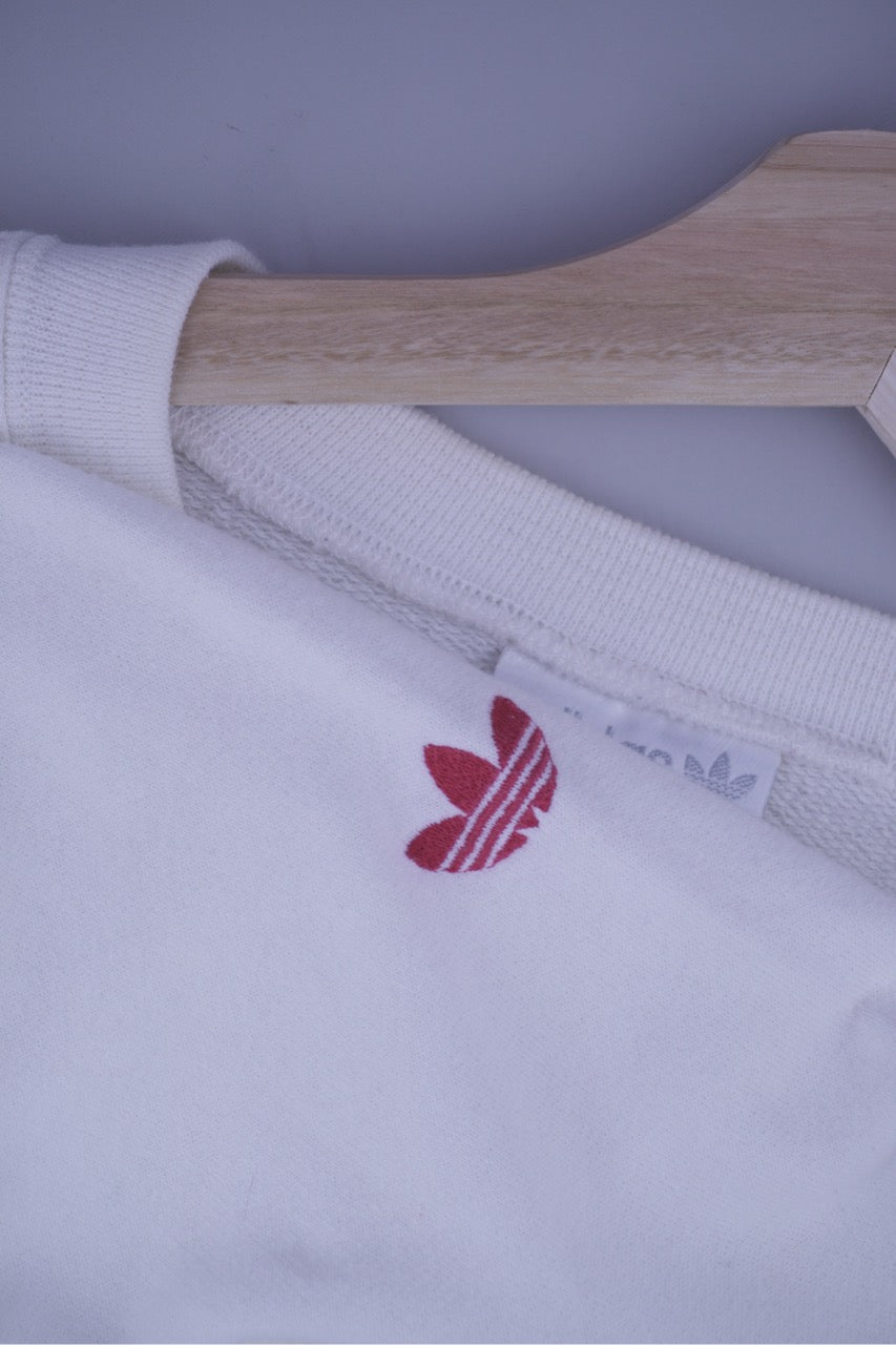 90s Adidas Tennis Sweatshirt White L