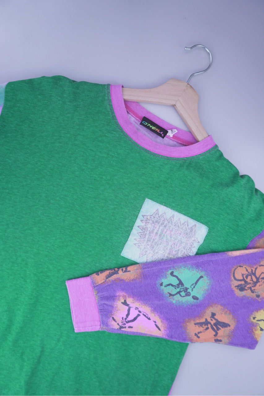 90s O'Neill Surfing Longsleeve Green Purple S/M