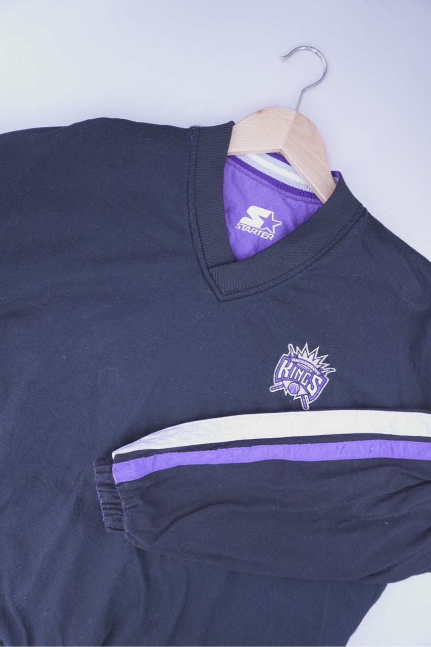 90s Starter Sacramento Kings NBA Pullover Purple M/L