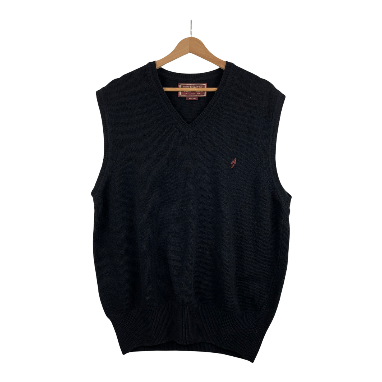 90s Marlboro Classic Knit Sweater Vest Black XL