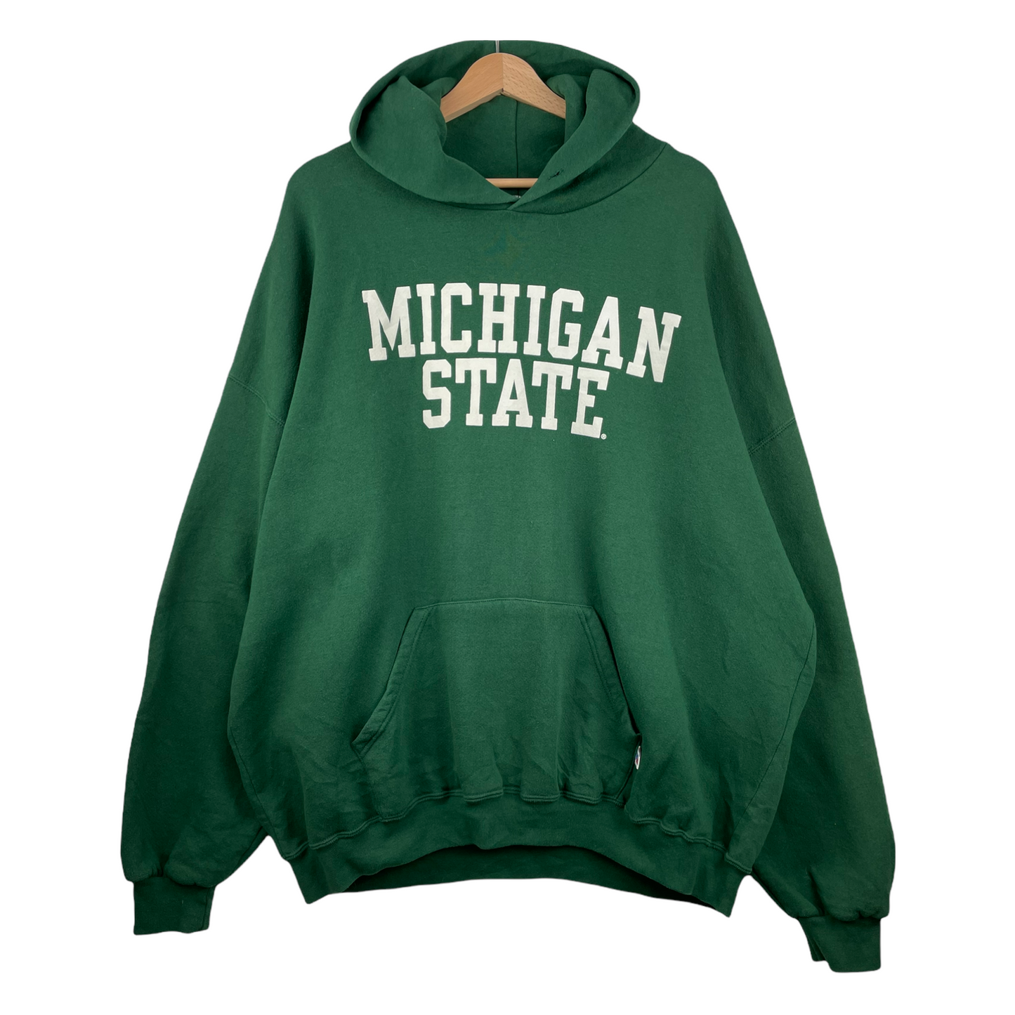 00s Russel Athletic Michigan State Hoodie Green XXXL