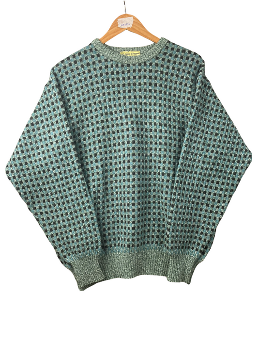 80s Kappa Knit Sweater Green L