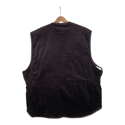 90s Unbranded Cord Vest Chocolate  XL